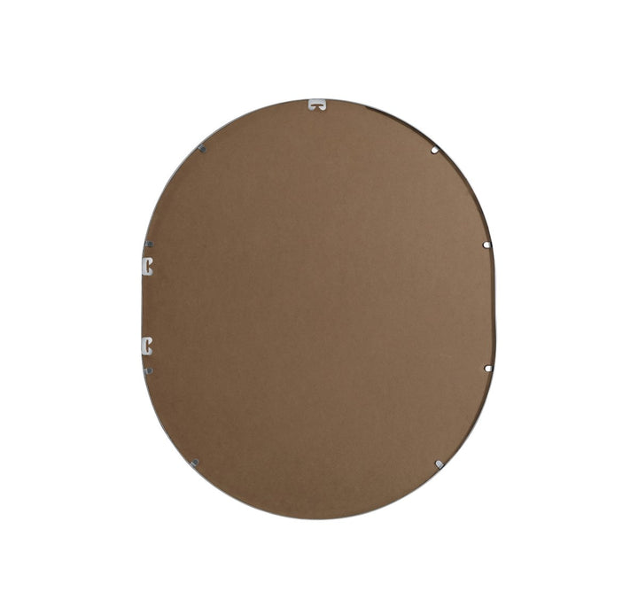 Metal Frame Oval Mirror 30X36 Inch In Silver