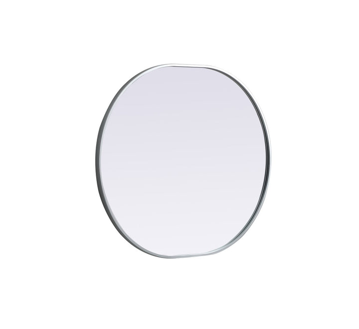 Metal Frame Oval Mirror 30X36 Inch In Silver