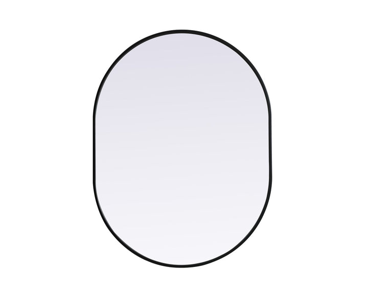 Metal Frame Oval Mirror 30X40 Inch In Black by Elegant Decor