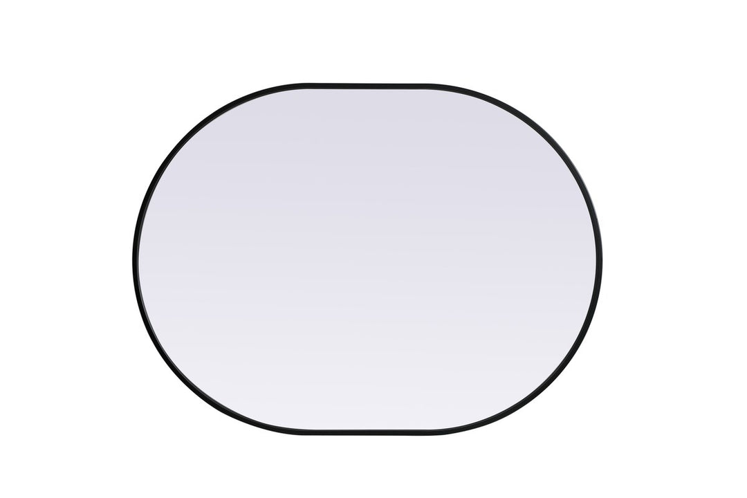 Metal Frame Oval Mirror 30X40 Inch In Black