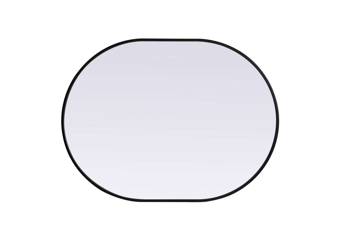 Metal Frame Oval Mirror 30X40 Inch In Black