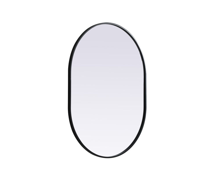 Metal Frame Oval Mirror 30X40 Inch In Black