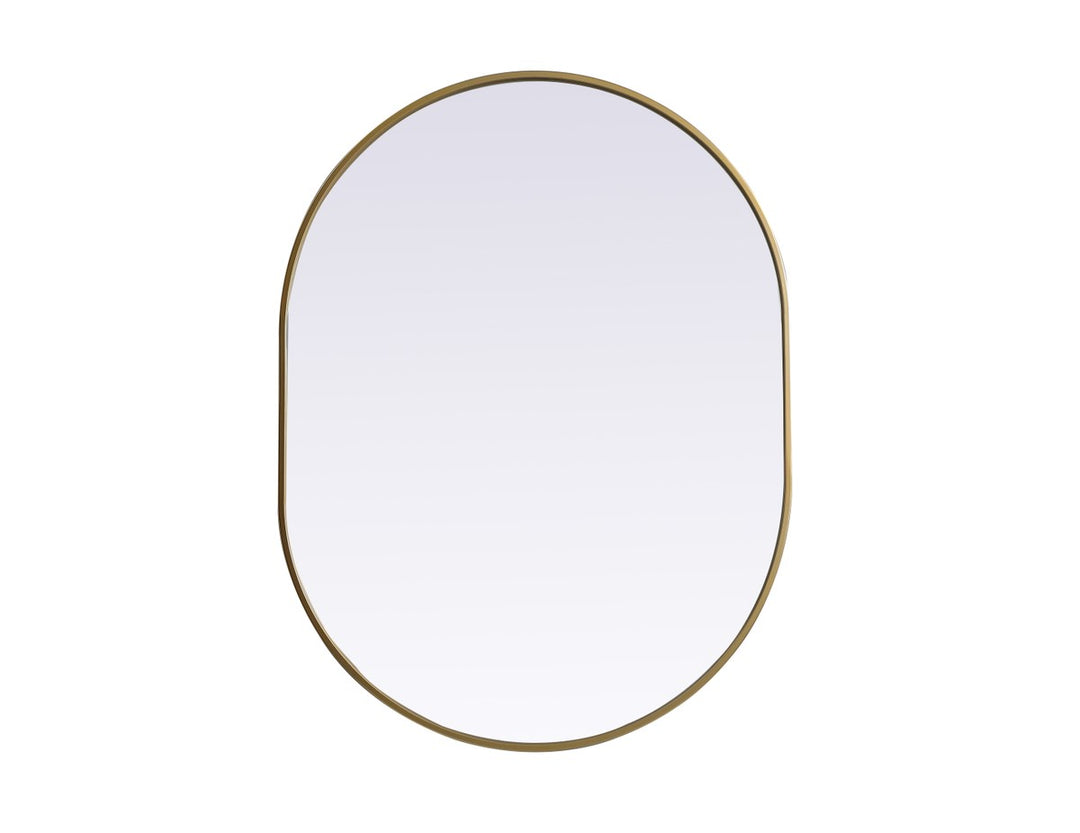 Metal Frame Oval Mirror 30X40 Inch In Brass by Elegant Decor