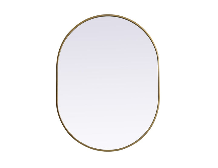 Metal Frame Oval Mirror 30X40 Inch In Brass by Elegant Decor