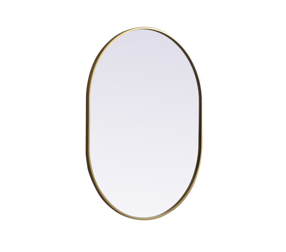 Metal Frame Oval Mirror 30X40 Inch In Brass
