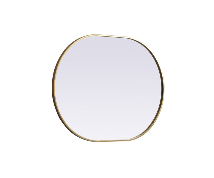 Metal Frame Oval Mirror 30X40 Inch In Brass