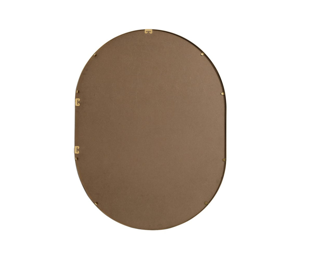 Metal Frame Oval Mirror 30X40 Inch In Brass