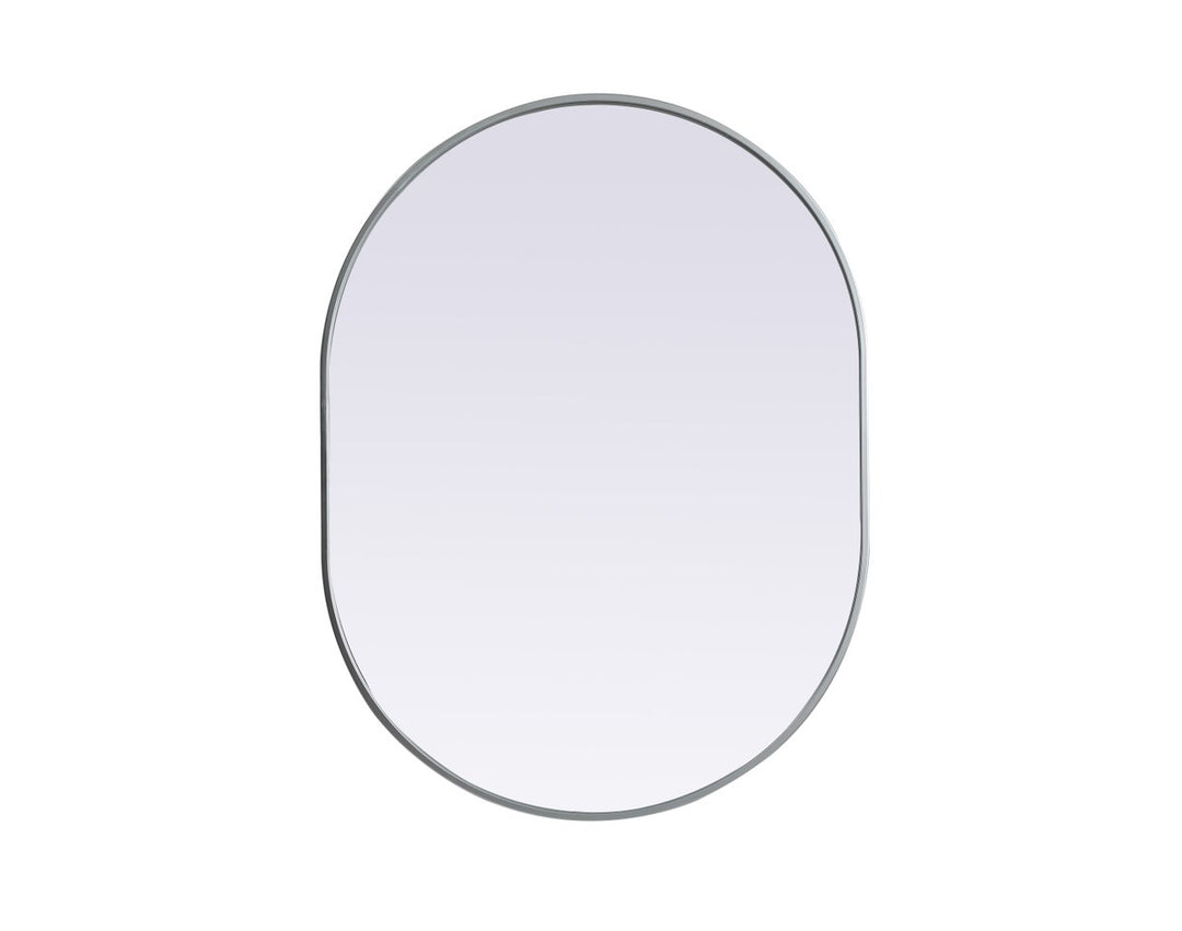 Metal Frame Oval Mirror 30X40 Inch In Silver by Elegant Decor