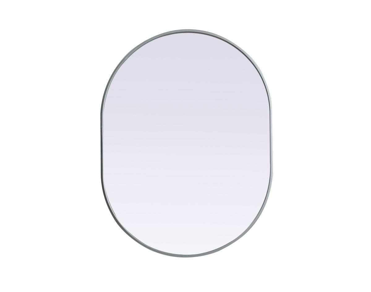 Metal Frame Oval Mirror 30X40 Inch In Silver by Elegant Decor