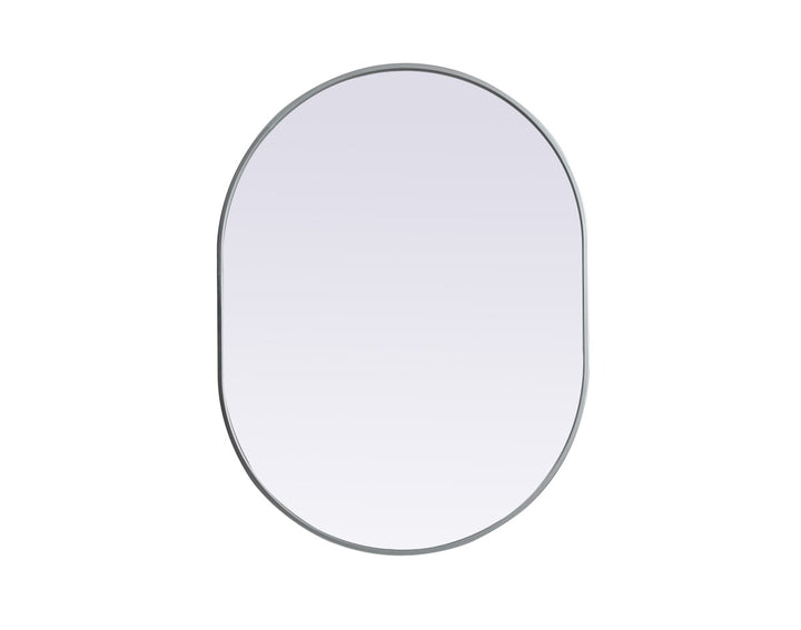 Metal Frame Oval Mirror 30X40 Inch In Silver by Elegant Decor