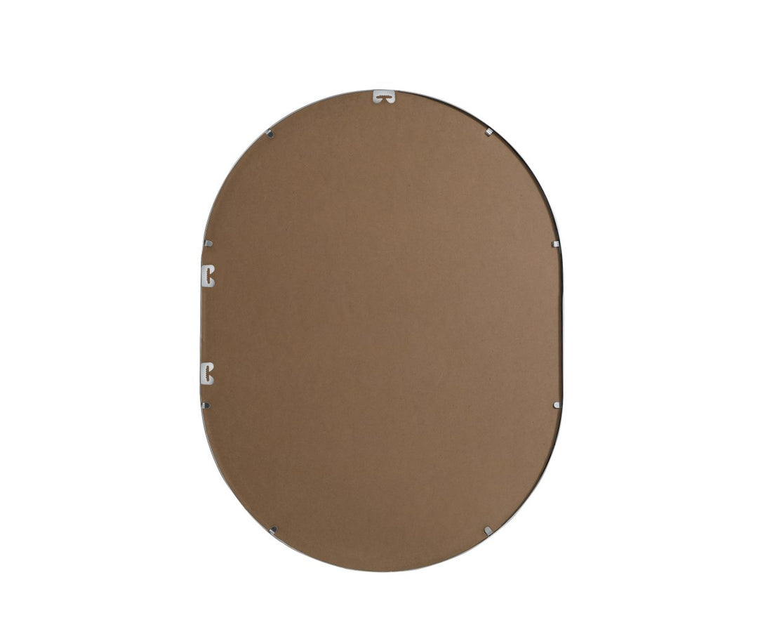 Metal Frame Oval Mirror 30X40 Inch In Silver