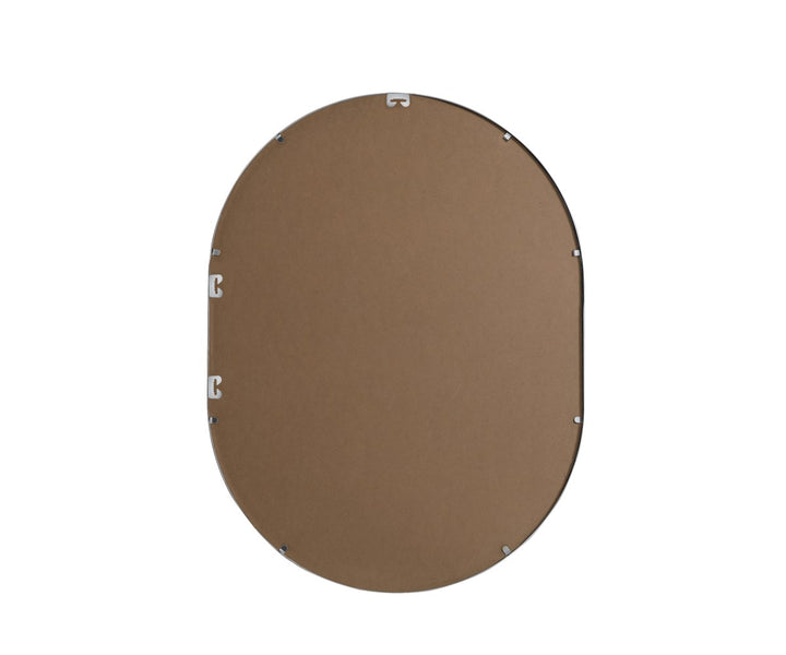 Metal Frame Oval Mirror 30X40 Inch In Silver