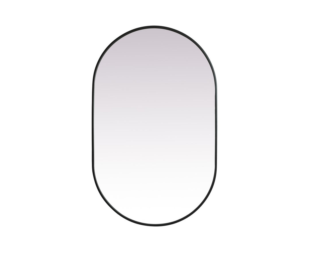 Metal Frame Oval Mirror 30X48 Inch In Black by Elegant Decor