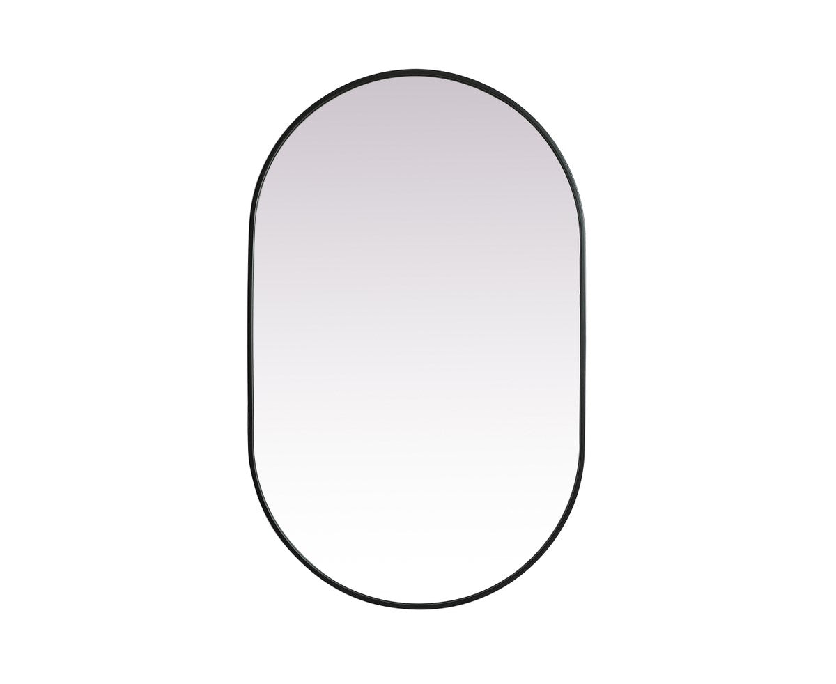 Metal Frame Oval Mirror 30X48 Inch In Black by Elegant Decor