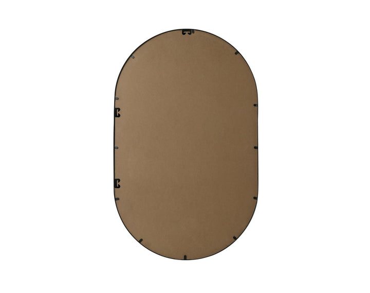 Metal Frame Oval Mirror 30X48 Inch In Black