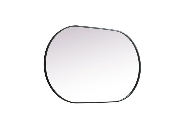 Metal Frame Oval Mirror 30X48 Inch In Black