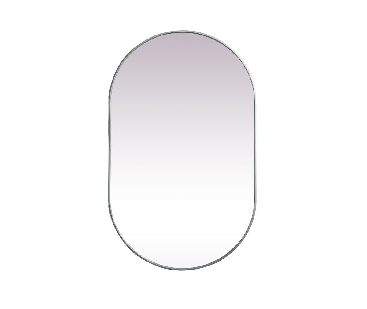 Metal Frame Oval Mirror 30X48 Inch In Silver by Elegant Decor
