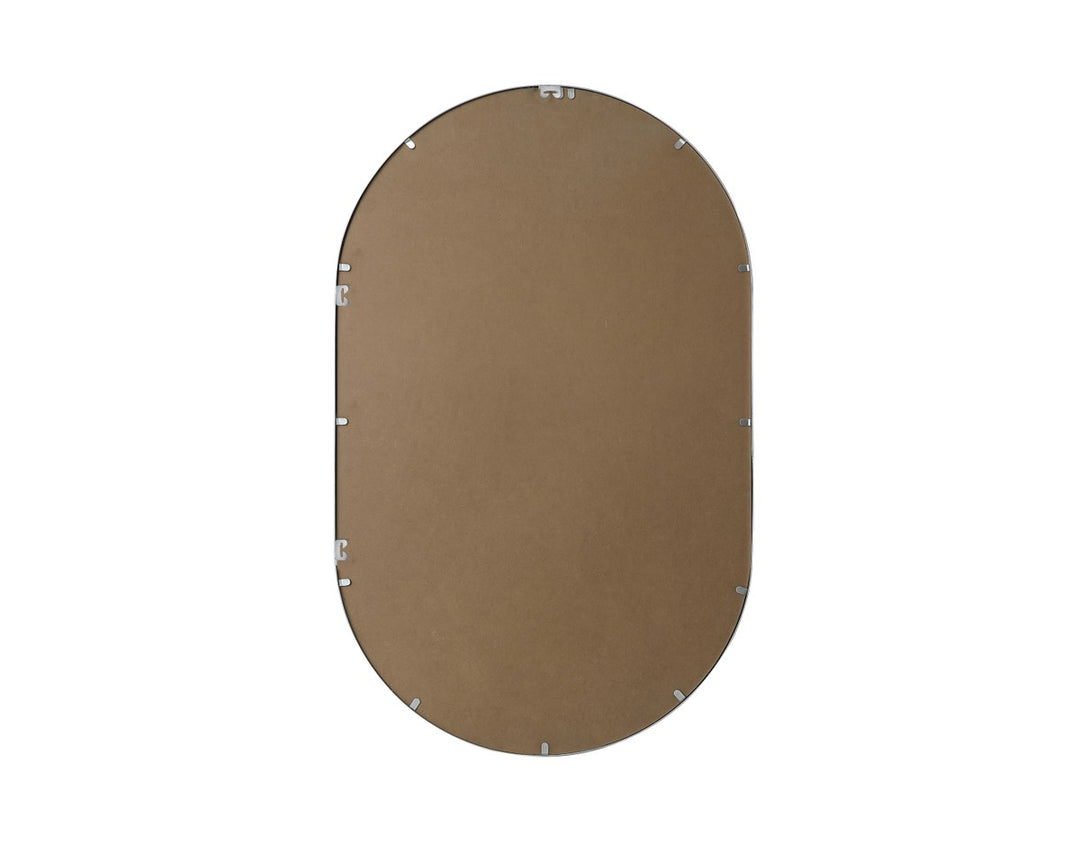 Metal Frame Oval Mirror 30X48 Inch In Silver