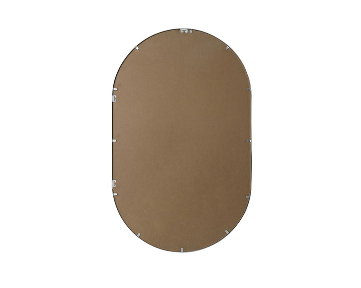 Metal Frame Oval Mirror 30X48 Inch In Silver
