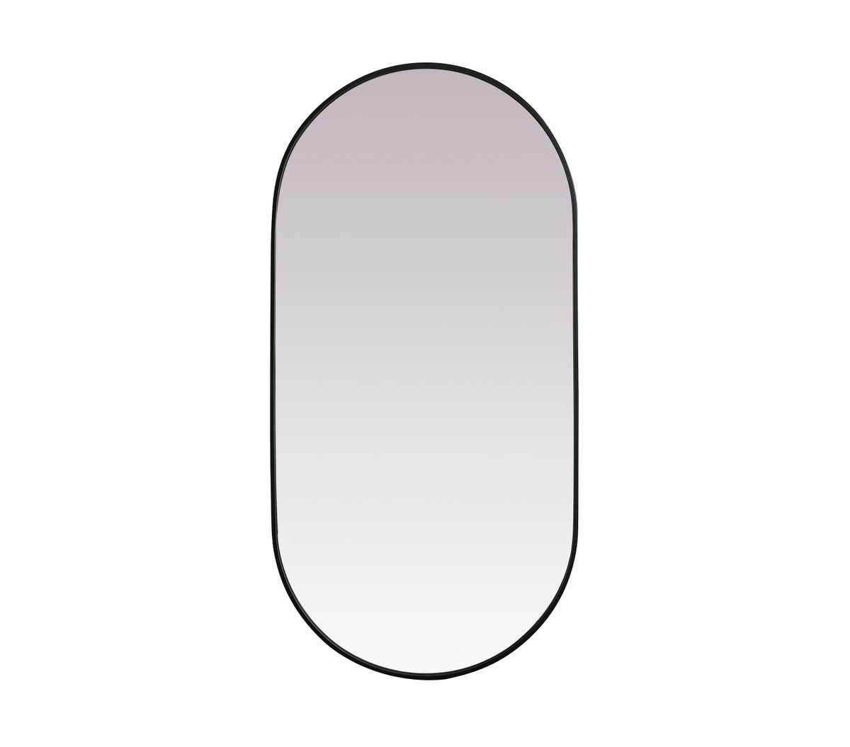 Metal Frame Oval Mirror 30X60 Inch In Black by Elegant Decor