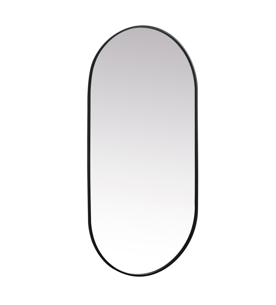 Metal Frame Oval Mirror 30X60 Inch In Black