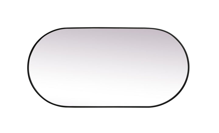 Metal Frame Oval Mirror 30X60 Inch In Black