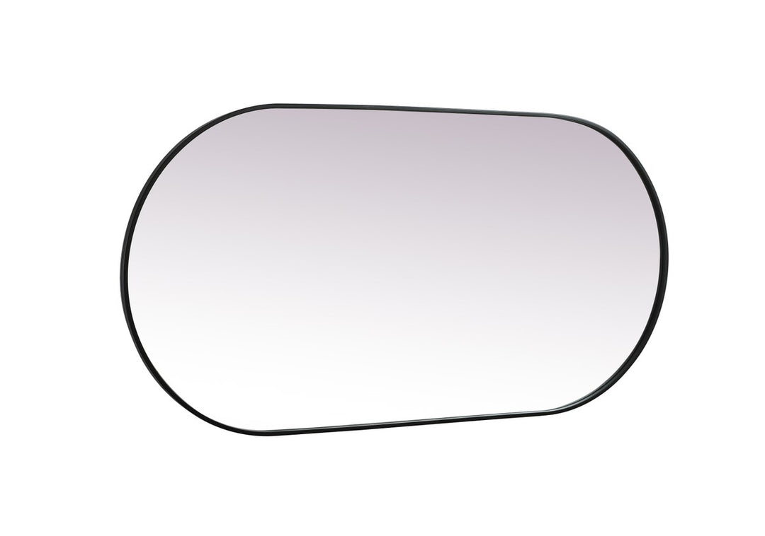 Metal Frame Oval Mirror 30X60 Inch In Black