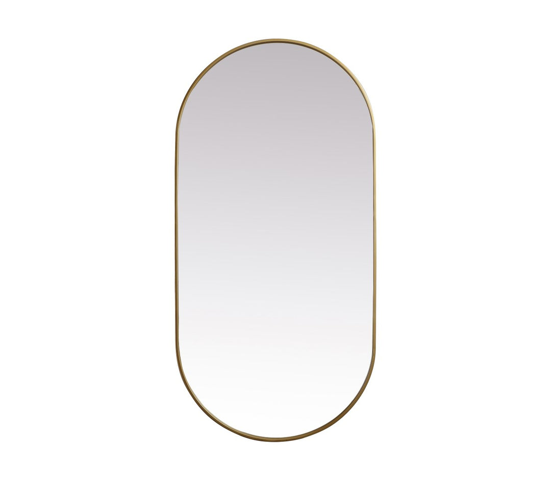 Metal Frame Oval Mirror 30X60 Inch In Brass by Elegant Decor