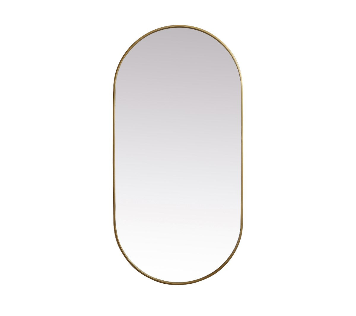 Metal Frame Oval Mirror 30X60 Inch In Brass by Elegant Decor