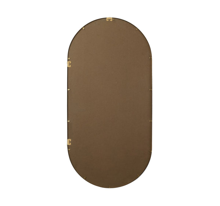 Metal Frame Oval Mirror 30X60 Inch In Brass