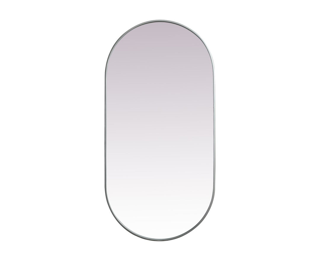 Metal Frame Oval Mirror 30X60 Inch In Silver by Elegant Decor