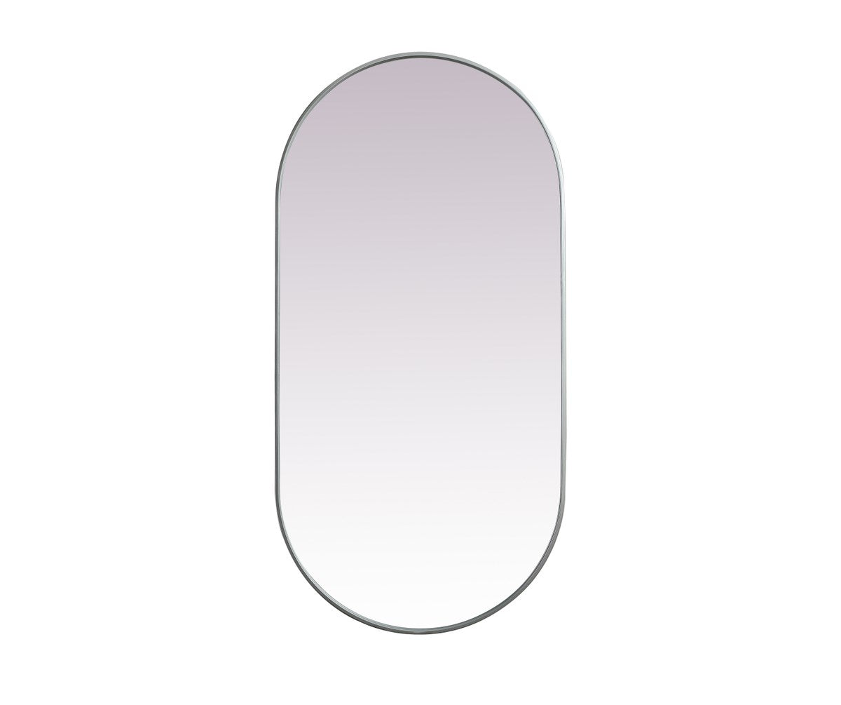 Metal Frame Oval Mirror 30X60 Inch In Silver by Elegant Decor