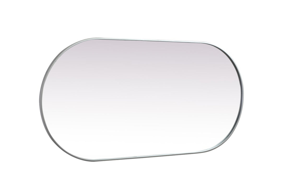 Metal Frame Oval Mirror 30X60 Inch In Silver