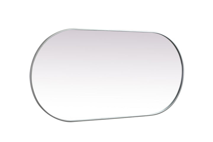 Metal Frame Oval Mirror 30X60 Inch In Silver