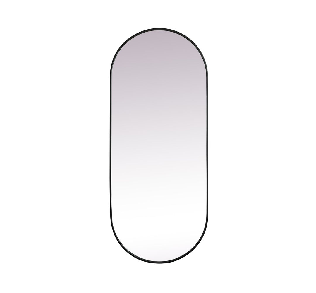 Metal Frame Oval Mirror 30X72 Inch In Black by Elegant Decor