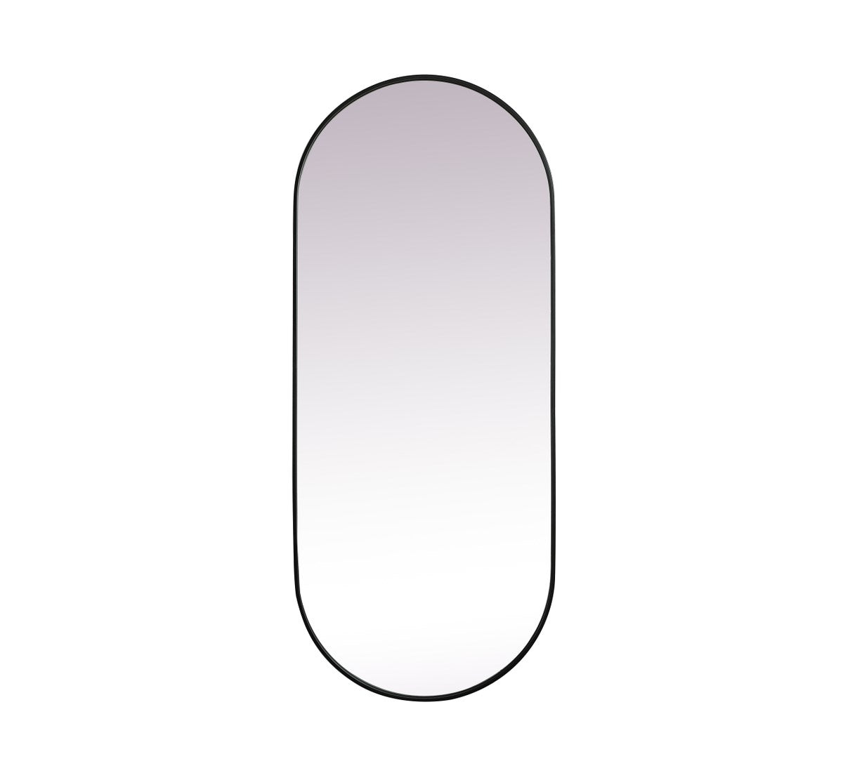 Metal Frame Oval Mirror 30X72 Inch In Black by Elegant Decor