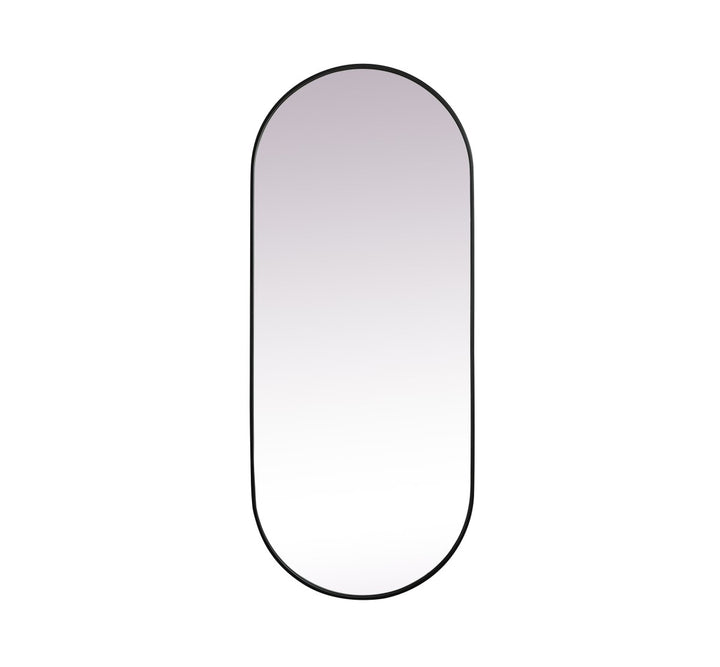 Metal Frame Oval Mirror 30X72 Inch In Black by Elegant Decor