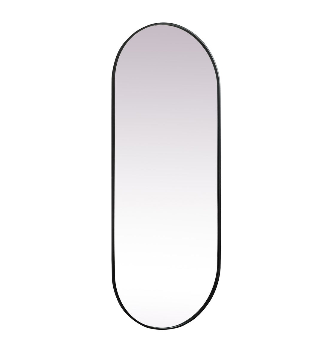 Metal Frame Oval Mirror 30X72 Inch In Black