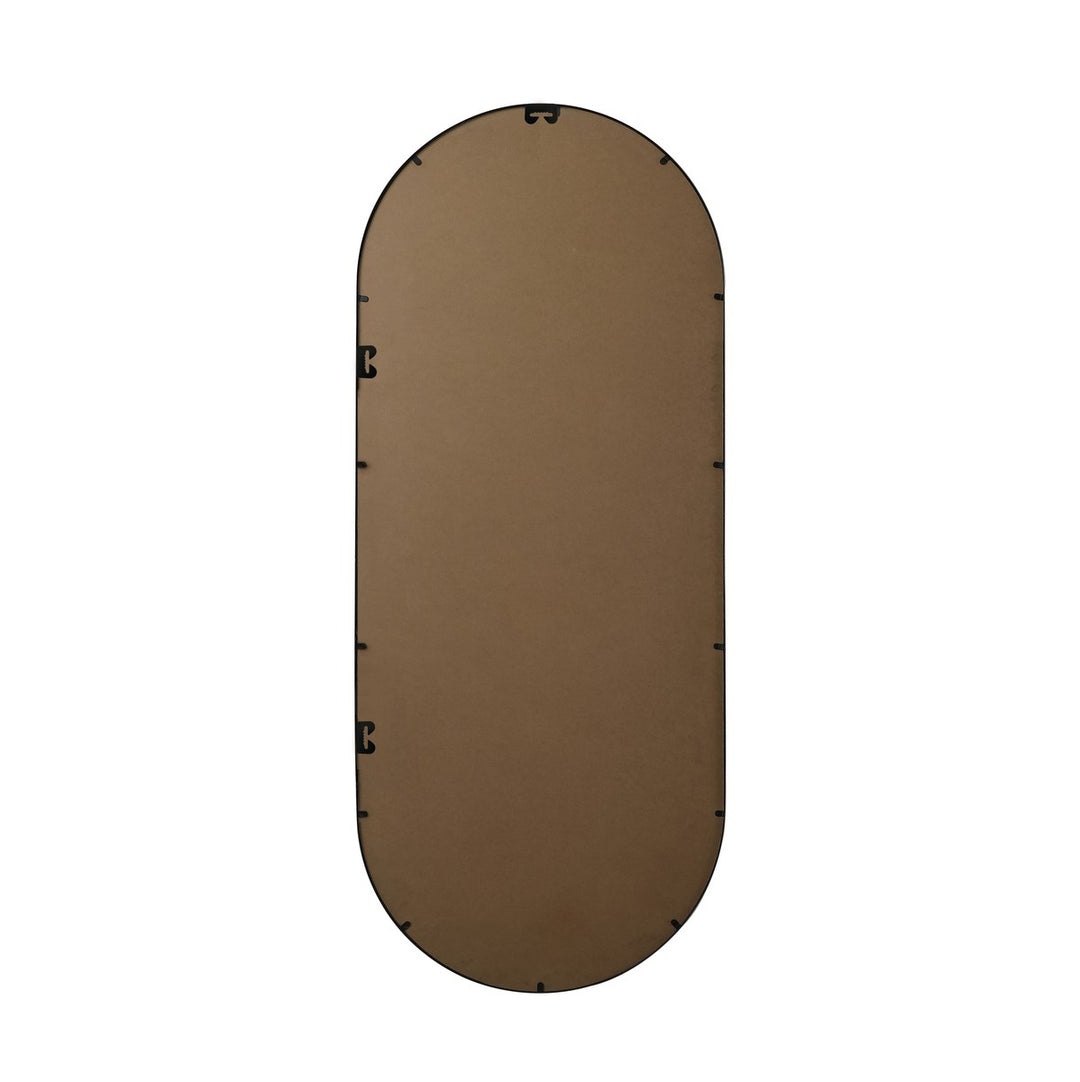 Metal Frame Oval Mirror 30X72 Inch In Black
