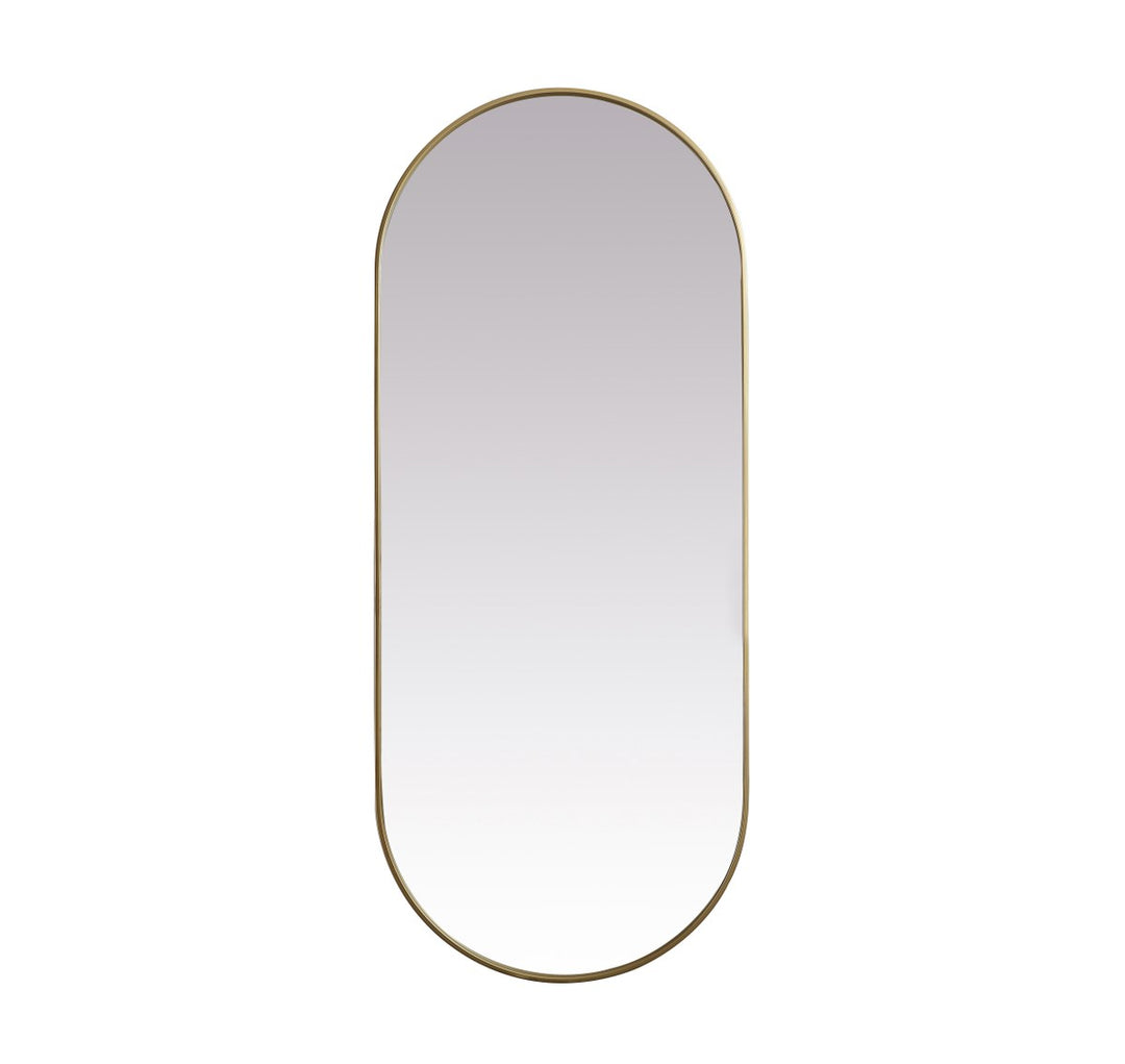 Metal Frame Oval Mirror 30X72 Inch In Brass by Elegant Decor