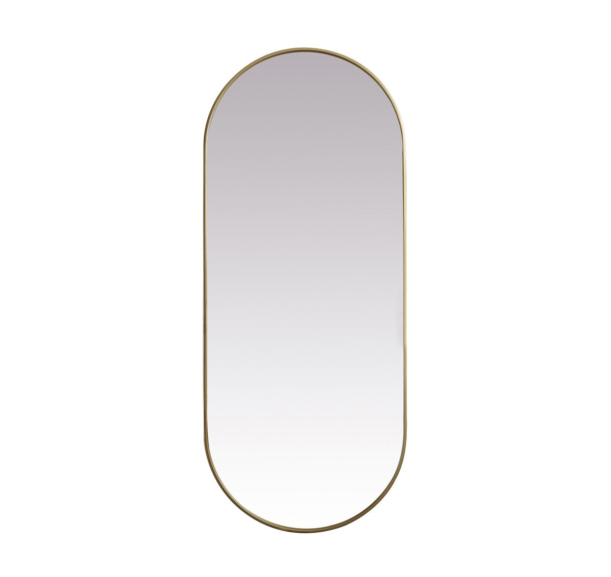 Metal Frame Oval Mirror 30X72 Inch In Brass by Elegant Decor