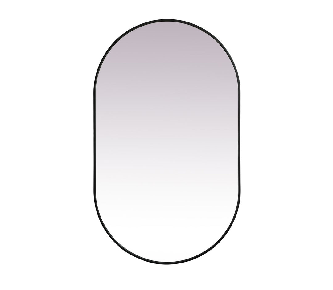 Metal Frame Oval Mirror 36X60 Inch In Black by Elegant Decor