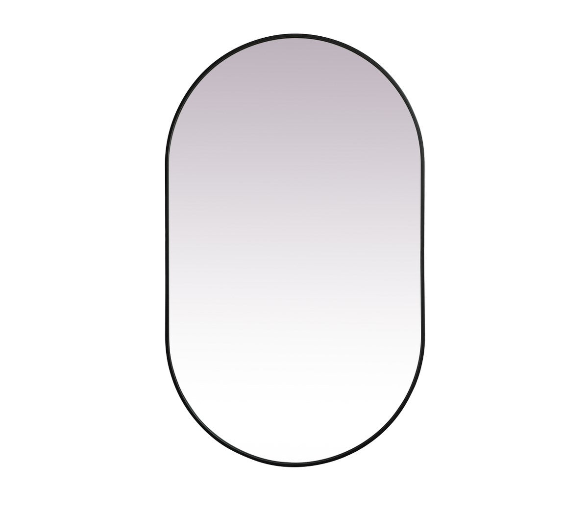 Metal Frame Oval Mirror 36X60 Inch In Black by Elegant Decor