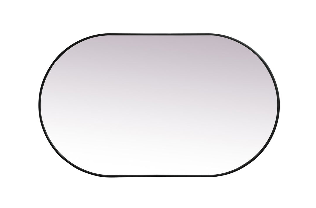 Metal Frame Oval Mirror 36X60 Inch In Black