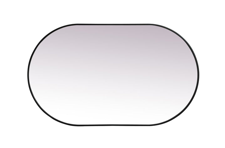 Metal Frame Oval Mirror 36X60 Inch In Black