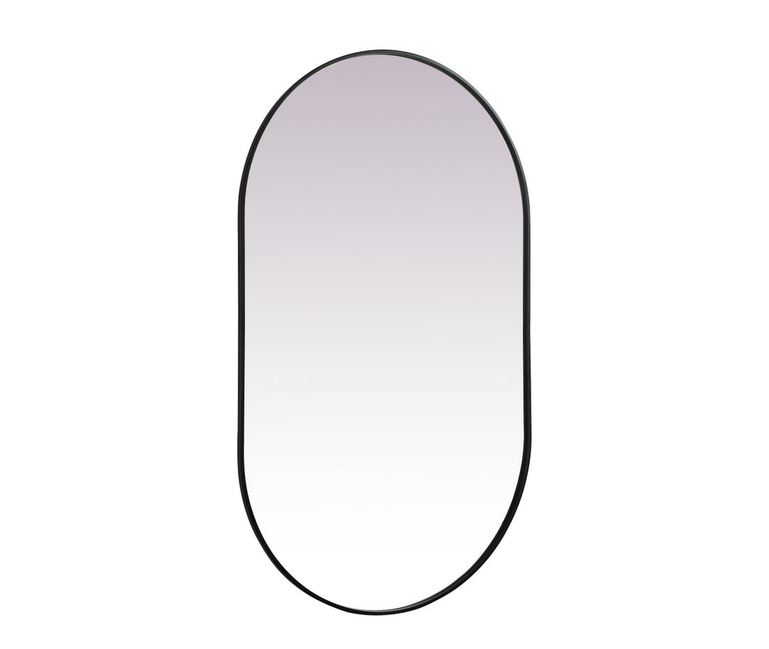 Metal Frame Oval Mirror 36X60 Inch In Black