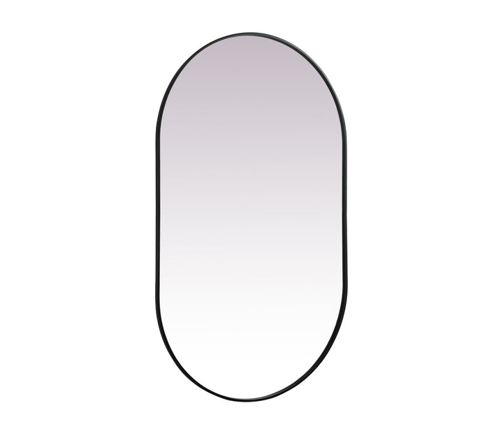 Metal Frame Oval Mirror 36X60 Inch In Black