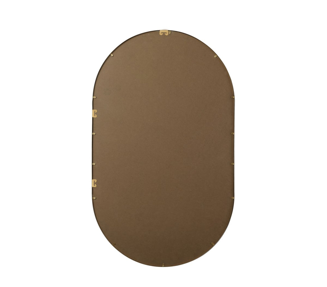 Metal Frame Oval Mirror 36X60 Inch In Brass