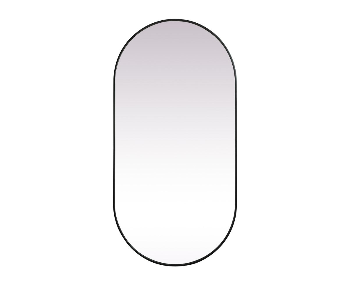 Metal Frame Oval Mirror 36X72 Inch In Black by Elegant Decor