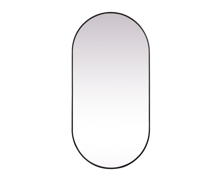 Metal Frame Oval Mirror 36X72 Inch In Black by Elegant Decor